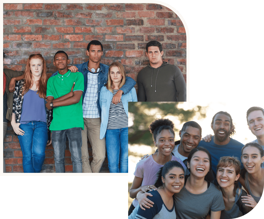 A group of people standing next to each other.